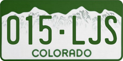 CO license plate 015LJS