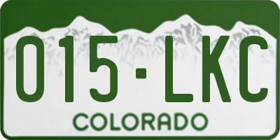 CO license plate 015LKC