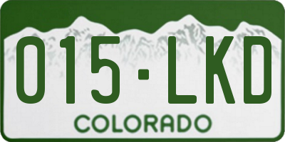 CO license plate 015LKD