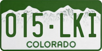 CO license plate 015LKI
