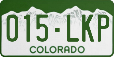 CO license plate 015LKP