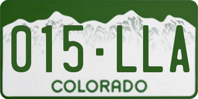 CO license plate 015LLA