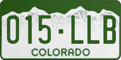 CO license plate 015LLB