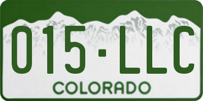 CO license plate 015LLC