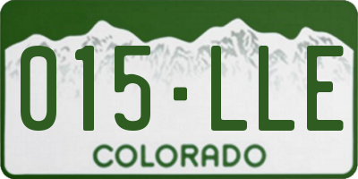 CO license plate 015LLE