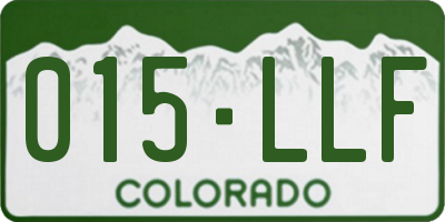 CO license plate 015LLF