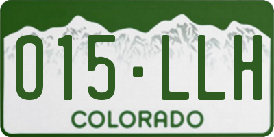 CO license plate 015LLH