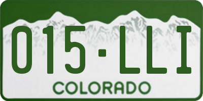 CO license plate 015LLI