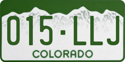 CO license plate 015LLJ