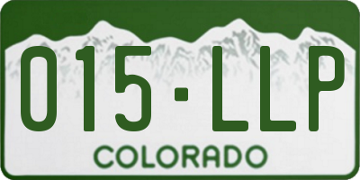 CO license plate 015LLP