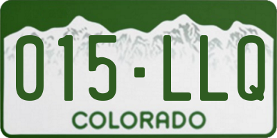 CO license plate 015LLQ