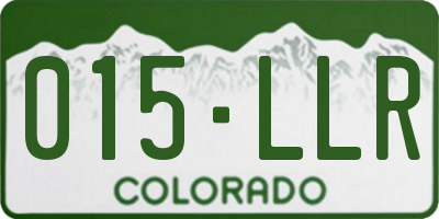 CO license plate 015LLR