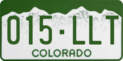 CO license plate 015LLT