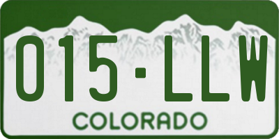 CO license plate 015LLW