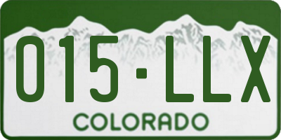 CO license plate 015LLX