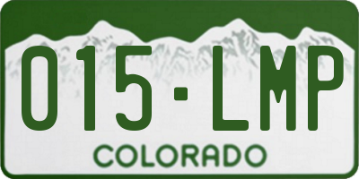 CO license plate 015LMP