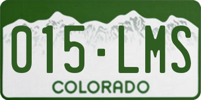 CO license plate 015LMS