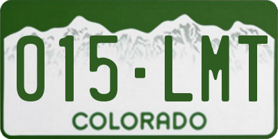 CO license plate 015LMT