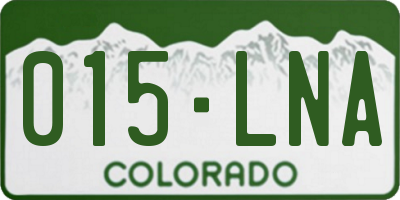 CO license plate 015LNA
