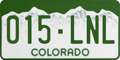 CO license plate 015LNL