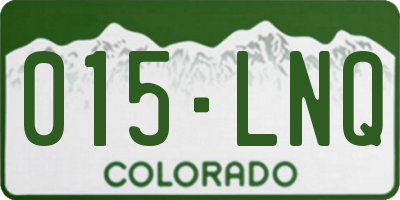 CO license plate 015LNQ