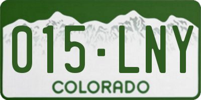 CO license plate 015LNY