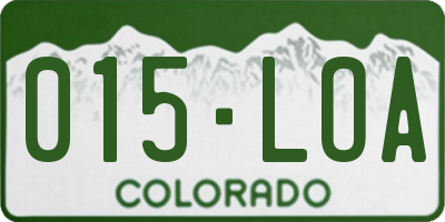 CO license plate 015LOA
