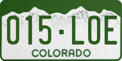 CO license plate 015LOE