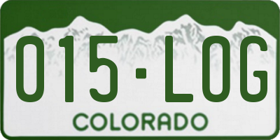 CO license plate 015LOG