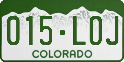 CO license plate 015LOJ