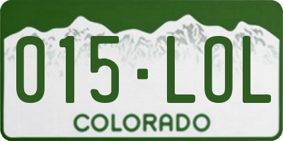 CO license plate 015LOL