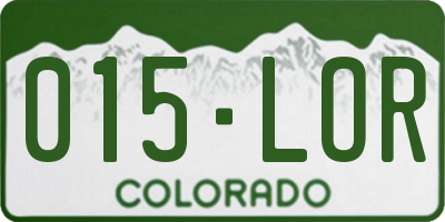 CO license plate 015LOR