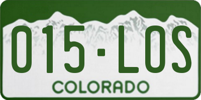 CO license plate 015LOS
