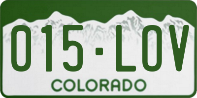 CO license plate 015LOV
