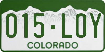 CO license plate 015LOY