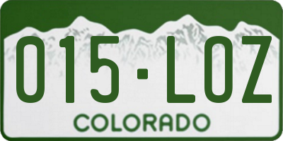 CO license plate 015LOZ