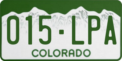 CO license plate 015LPA