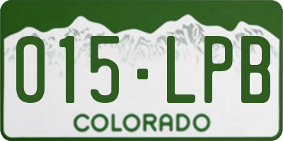 CO license plate 015LPB