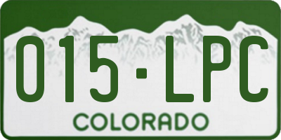 CO license plate 015LPC