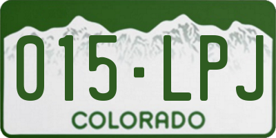 CO license plate 015LPJ