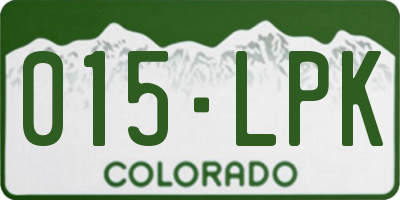 CO license plate 015LPK