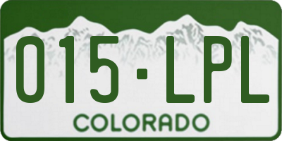 CO license plate 015LPL
