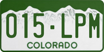 CO license plate 015LPM