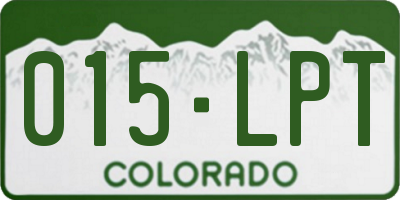CO license plate 015LPT