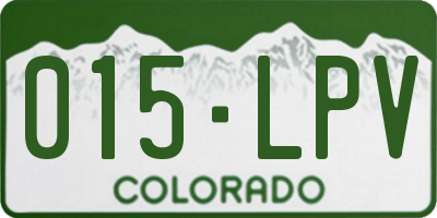 CO license plate 015LPV