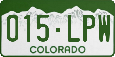 CO license plate 015LPW