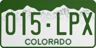 CO license plate 015LPX