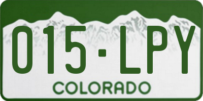 CO license plate 015LPY