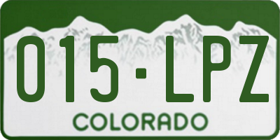 CO license plate 015LPZ