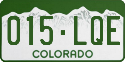 CO license plate 015LQE